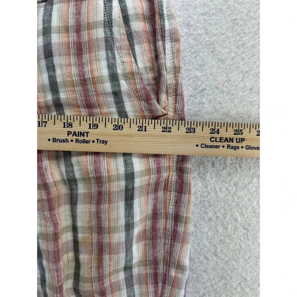 Tommy‎ Bahama Mens 100% Linen Chino Shorts Tag 36 Actual Size 38 Tropical Plaid